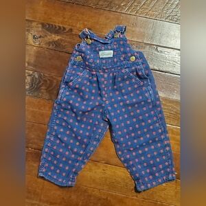 OshKosh B'gosh Blue Overalls with Red Pattern